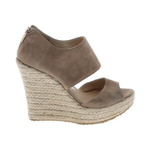 Jimmy Choo Taupe Wedge Platform Tan Sandal Size EU39 Sexy Beach Resort Vacation
